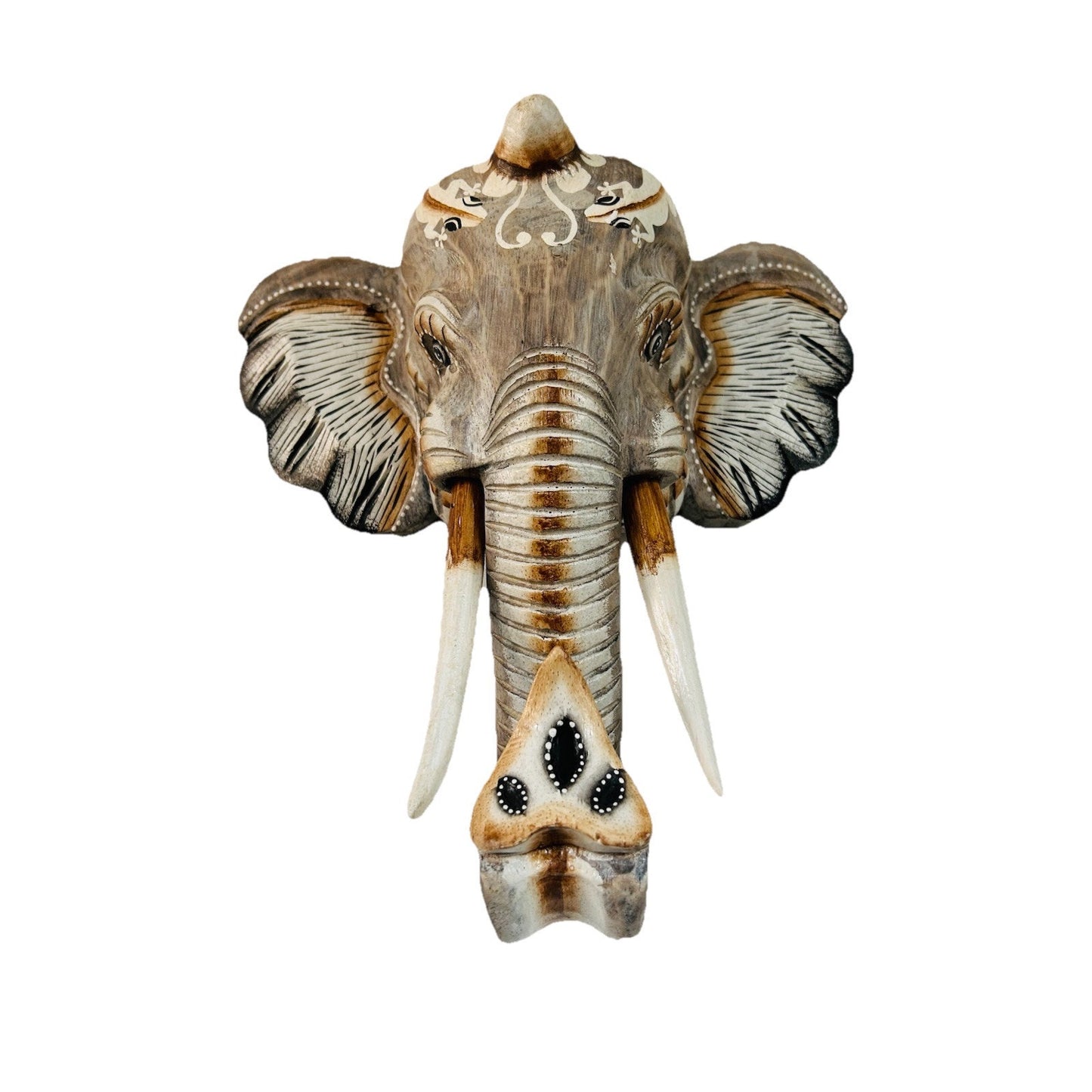 New Hand Carved Wooden Elephant Wall Hanging Costa Rica Jungle Animal Pura Vida