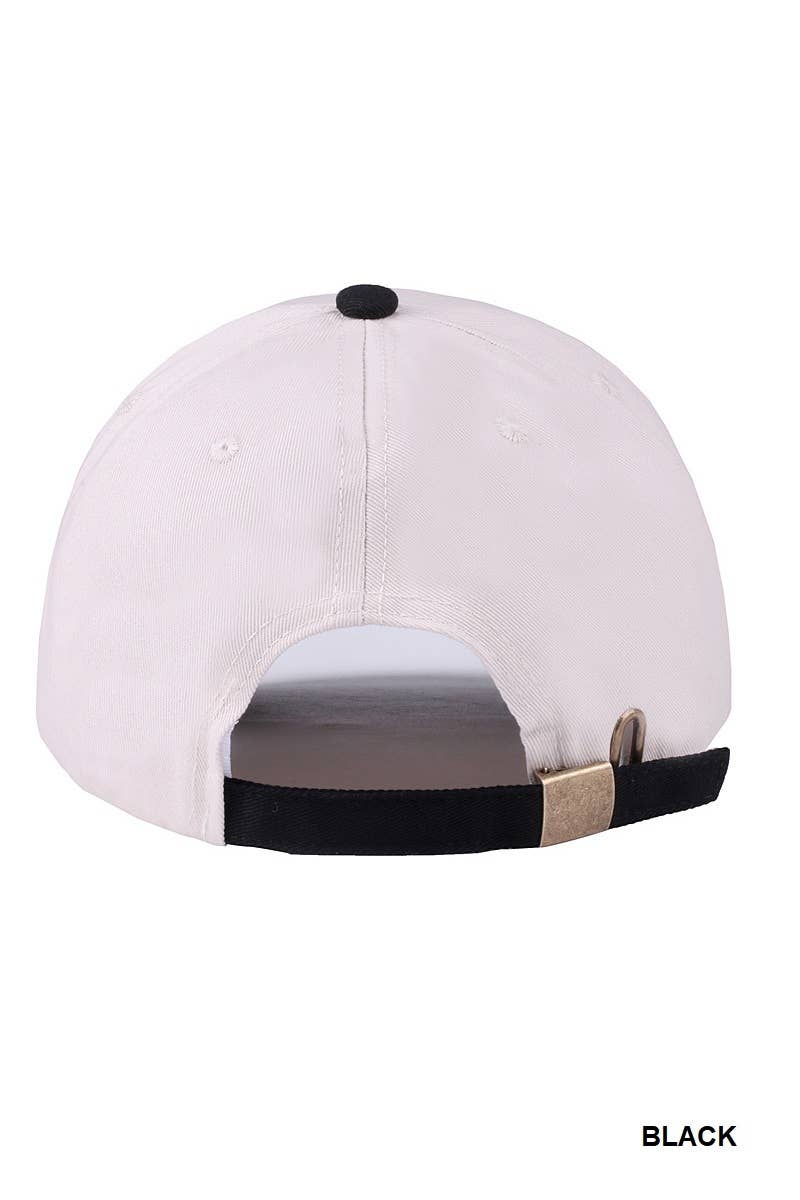 On My Worst Behavior Two Tone Canvas Cotton Cap: LEOPARD / 1(ONE SIZE)