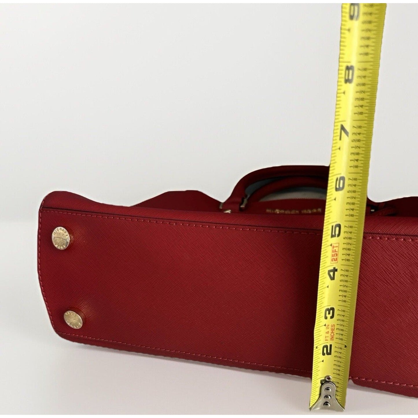 Michael Kors Sutton Red Satchel Saffiano Leather Structured Crossbody Bag MK 328