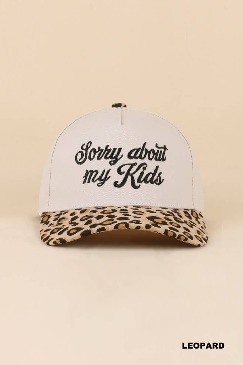 Sorry About My Kids Two Tone Snapback Hat: COW / 1(ONE SIZE)