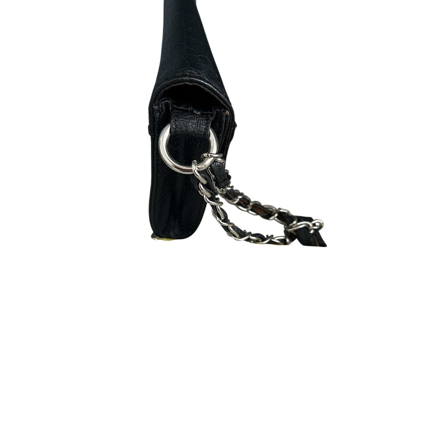 Jennifer Lopez J LO Black Chain Wrislet Wedding Party Cocktail Prom Purse Silver