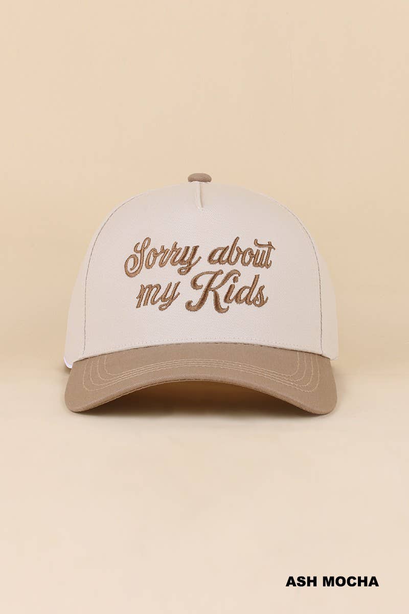 Sorry About My Kids Two Tone Snapback Hat: COW / 1(ONE SIZE)