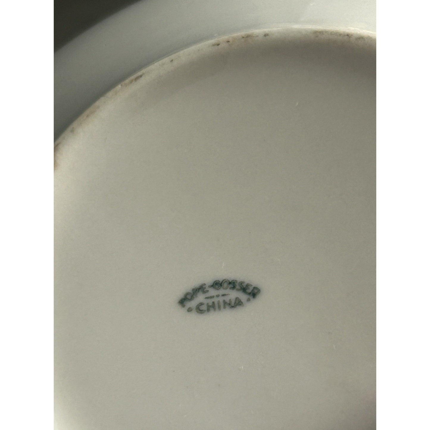 Vintage Pope-Gosser Teapot 1929 White Sepia Gold Trim Fine China F24 Rare Short
