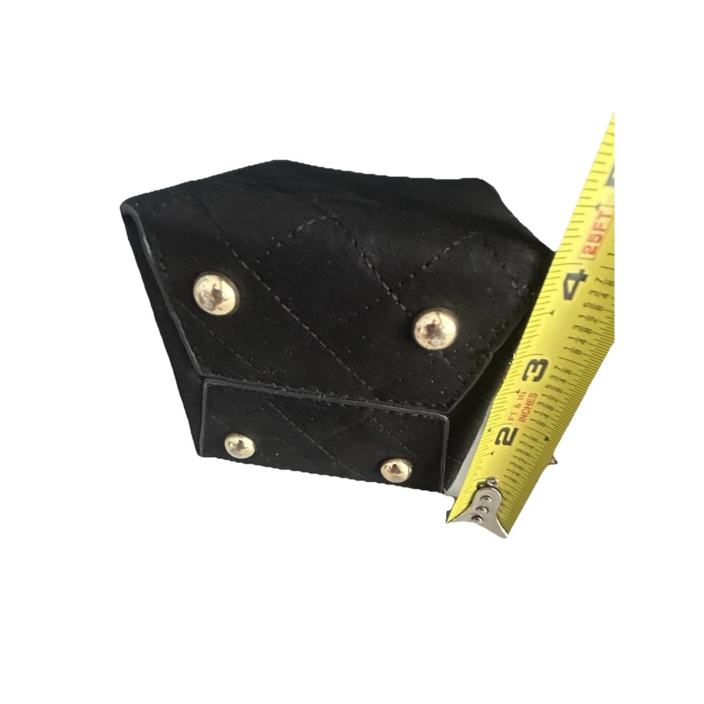 Quilted Mini Drawstring Shoulder Bag Black Pouch Gold Chain Crossbody