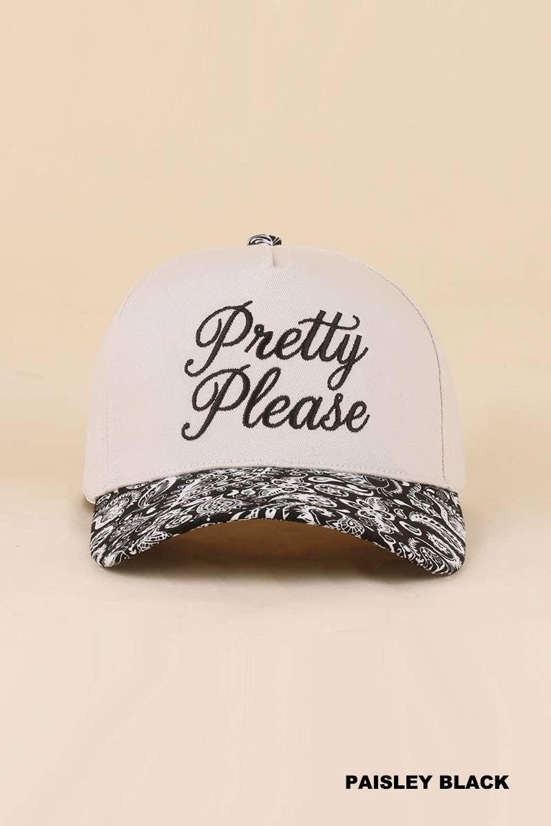 Pretty Please Two Tone Snapback Hat: ZEBRA / 1(ONE SIZE)