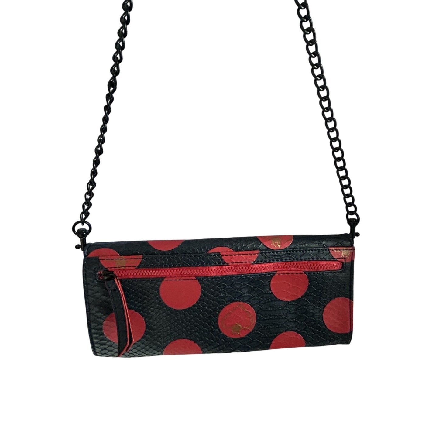 Vera Wang Princess "Born to Rule" Clutch Crossbody Handbag Polka Dots Blue Pink