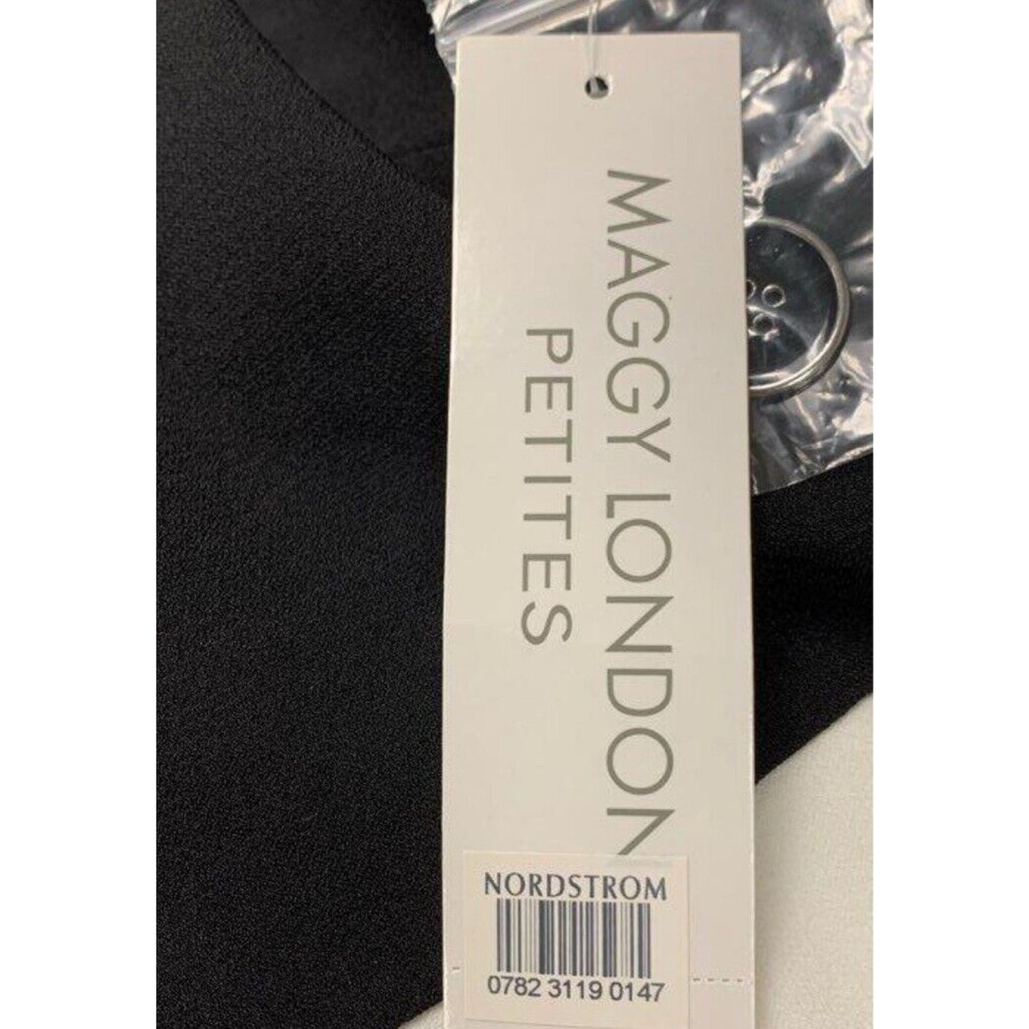NWT Maggy London Dress Women's Size 4P Black & White Mystic Crepe Button