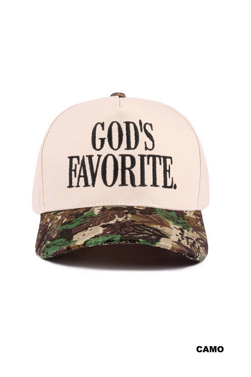 God's Favorite Two Tone Canvas Cotton Cap: FLORAL / 1(ONE SIZE)