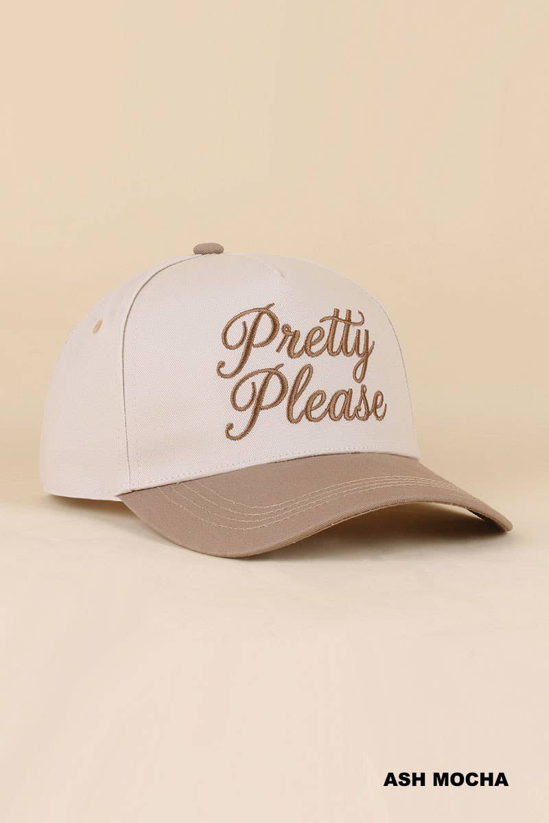 Pretty Please Two Tone Snapback Hat: BLACK / 1(ONE SIZE)