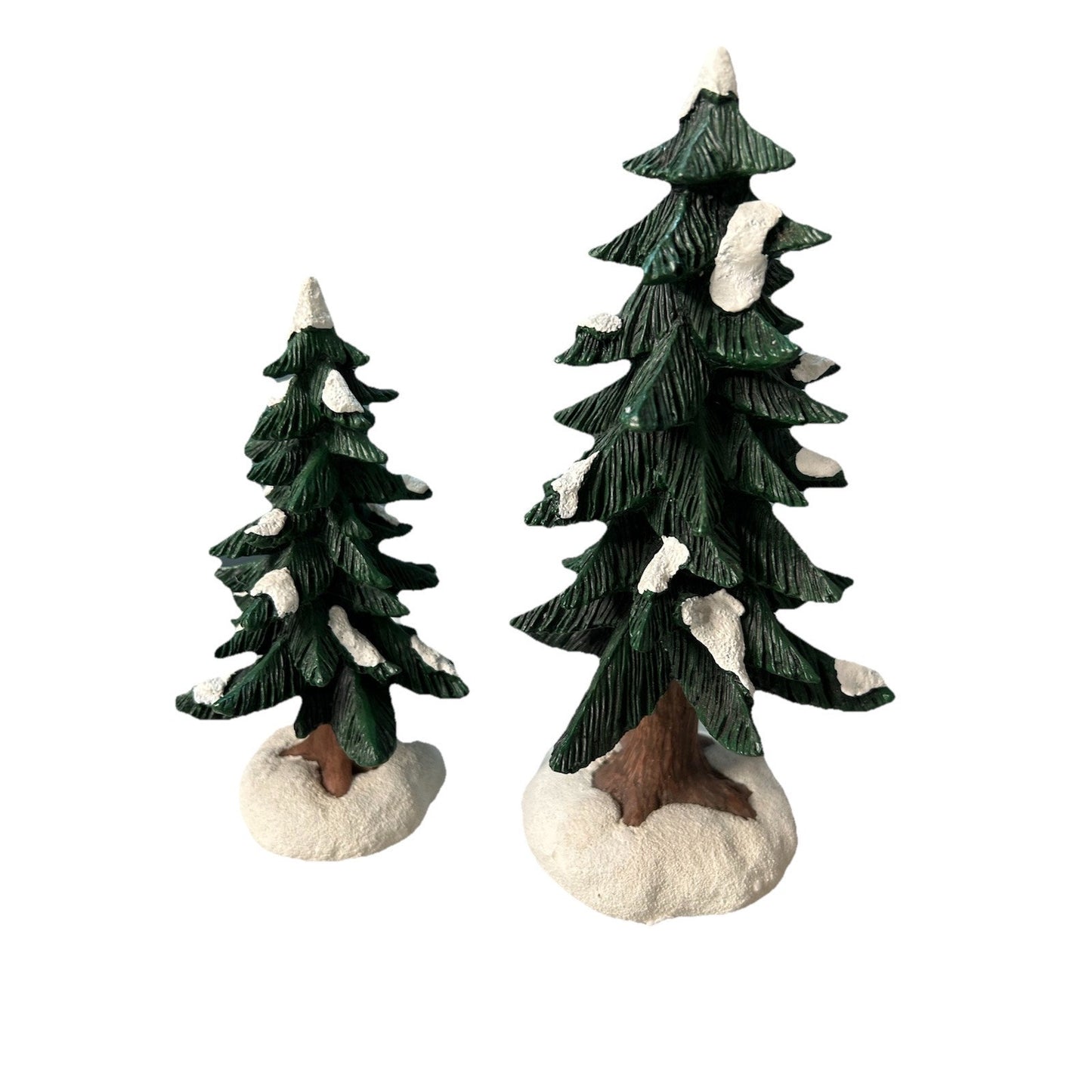St Nicholas Square Village Collection 6" & 8" Pine Trees Hand Painted w/ Box