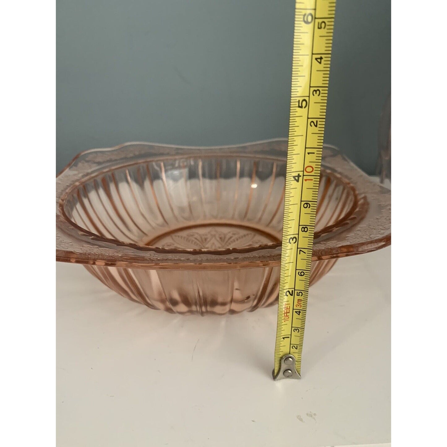 Vintage Jeannette Adam Pink Depression Glass Serving Bowl w/ Lid Vegetable Dish