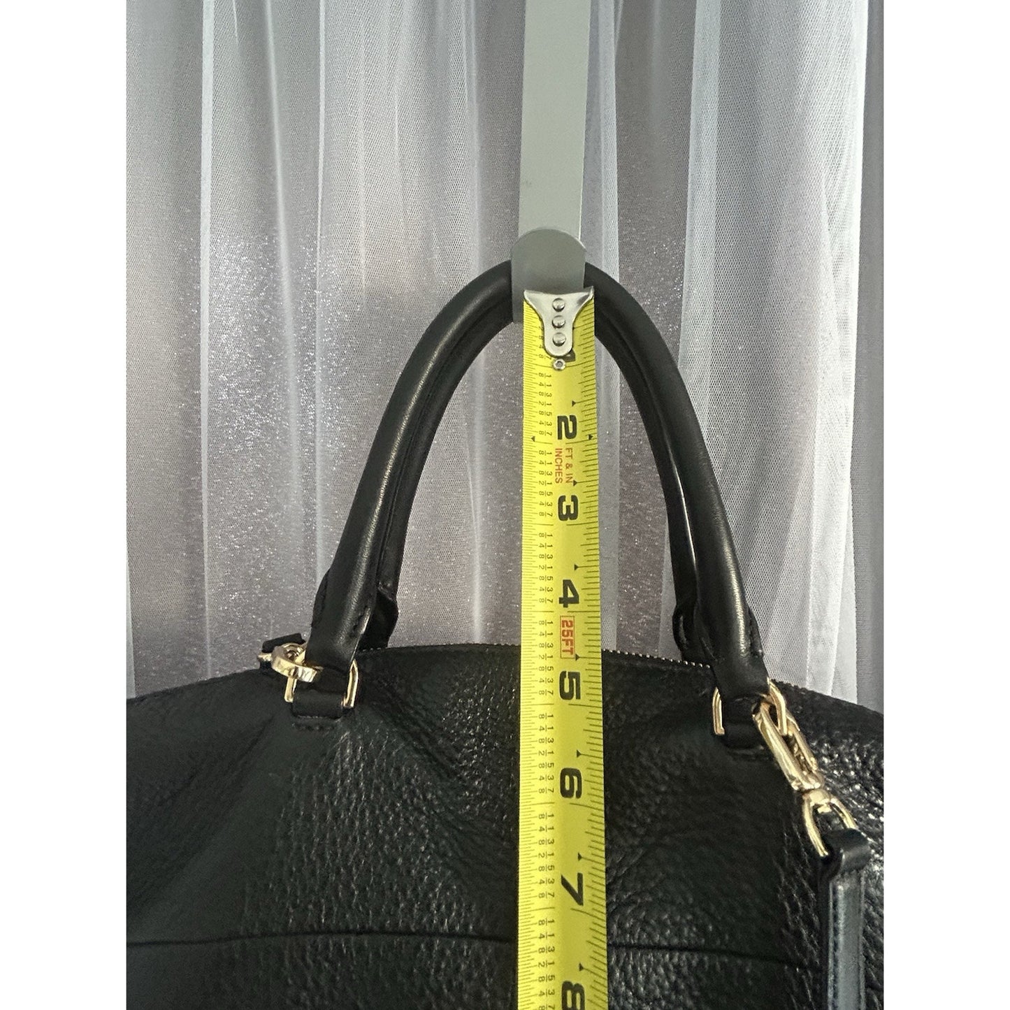 Tory Burch Ivy Slouchy Leather Satchel Bag Large Black Purse Handbag Strap