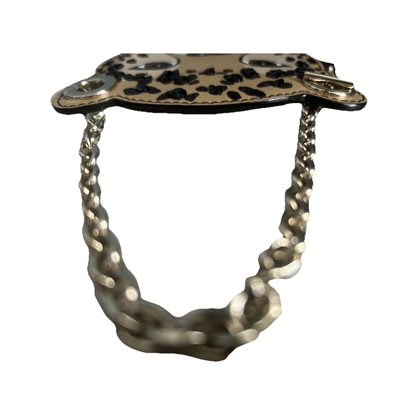 Kate Spade Leopard Coin Purse Novelty Run Wild Black Jewel Wristlet Red Rose New