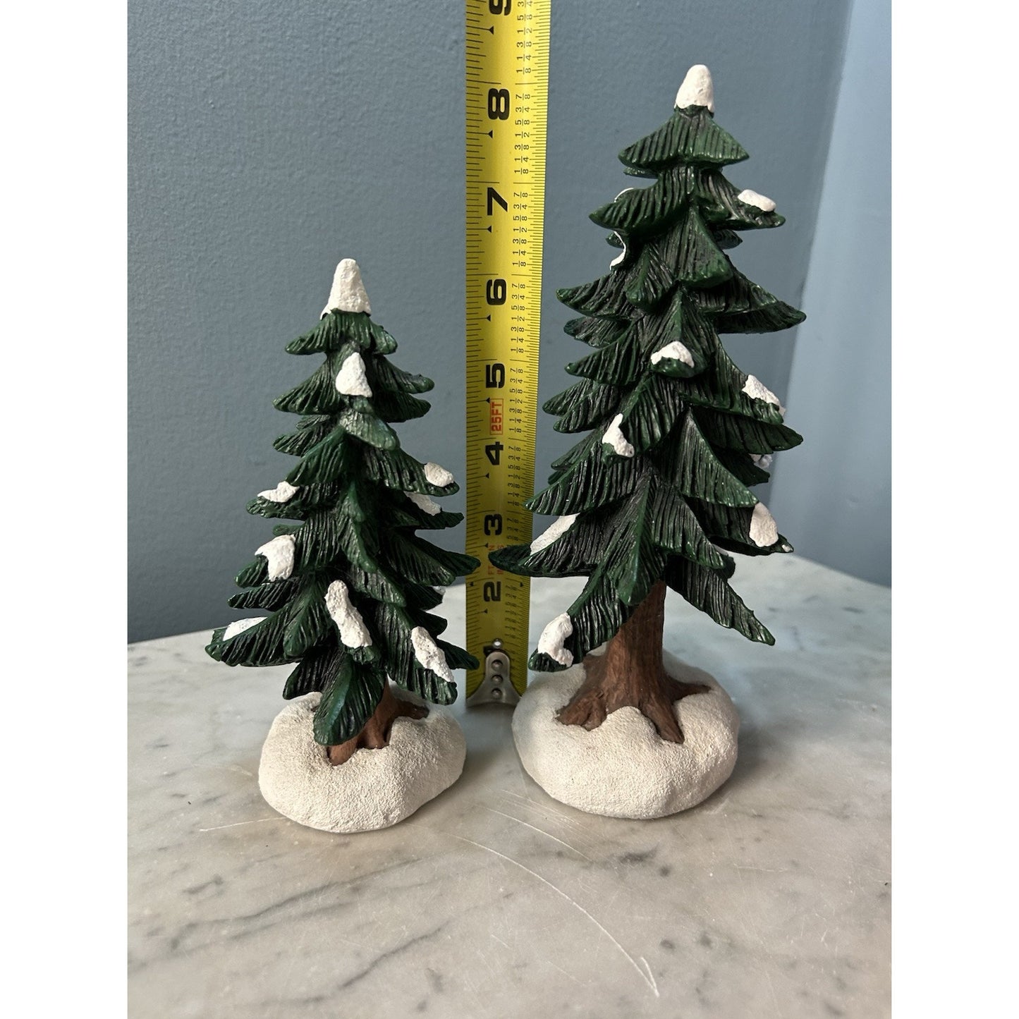 St Nicholas Square Village Collection 6" & 8" Pine Trees Hand Painted w/ Box