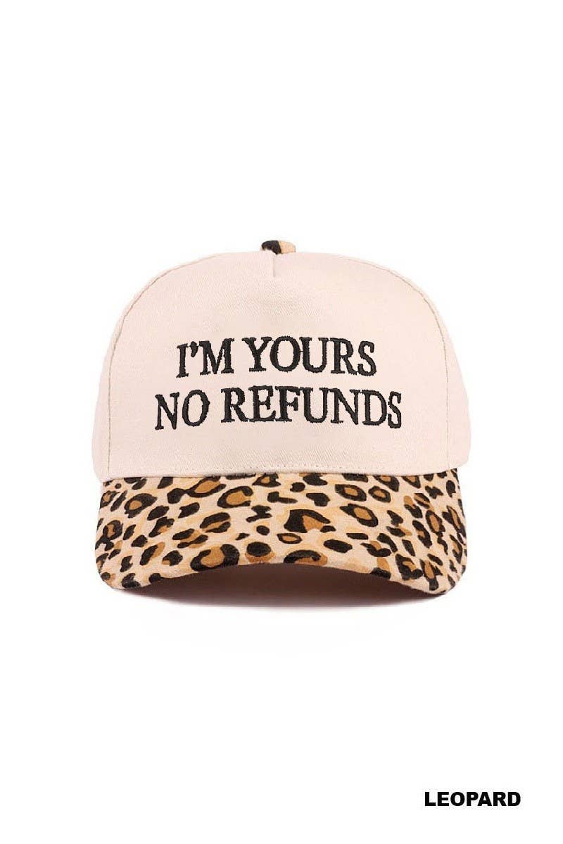 I'm Yours No Refunds Two Tone Canvas Cotton Cap: CAMO / 1(ONE SIZE)