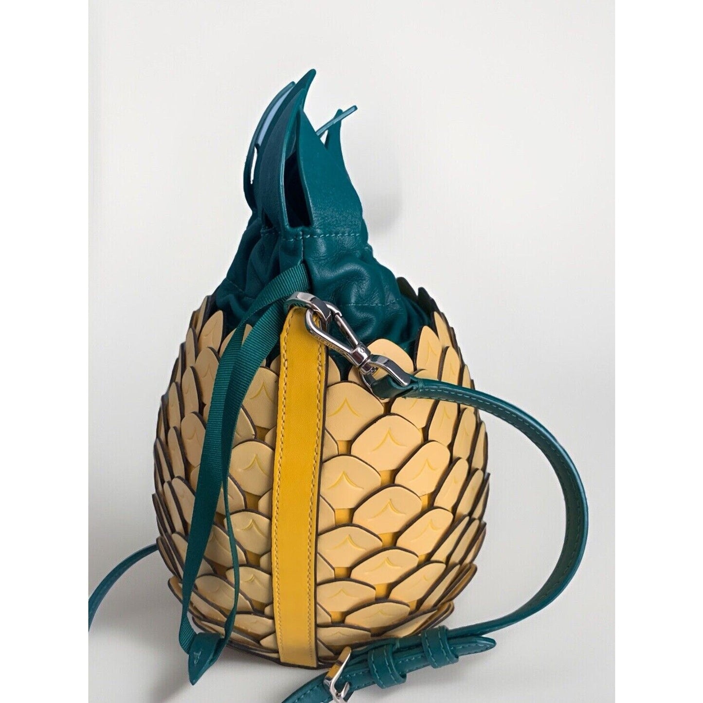 Kate Spade New York Pineapple Crossbody Yellow Green Leather Purse Novelty