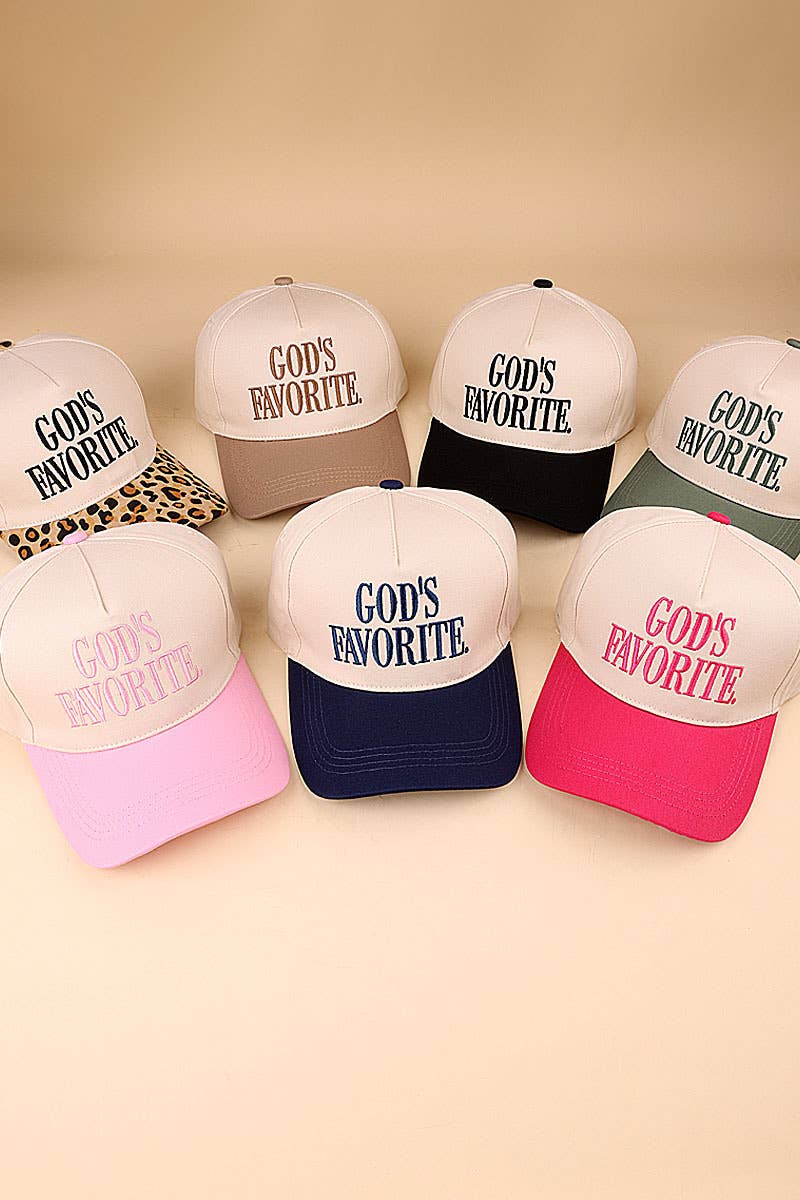 God's Favorite Two Tone Canvas Cotton Cap: FLORAL / 1(ONE SIZE)