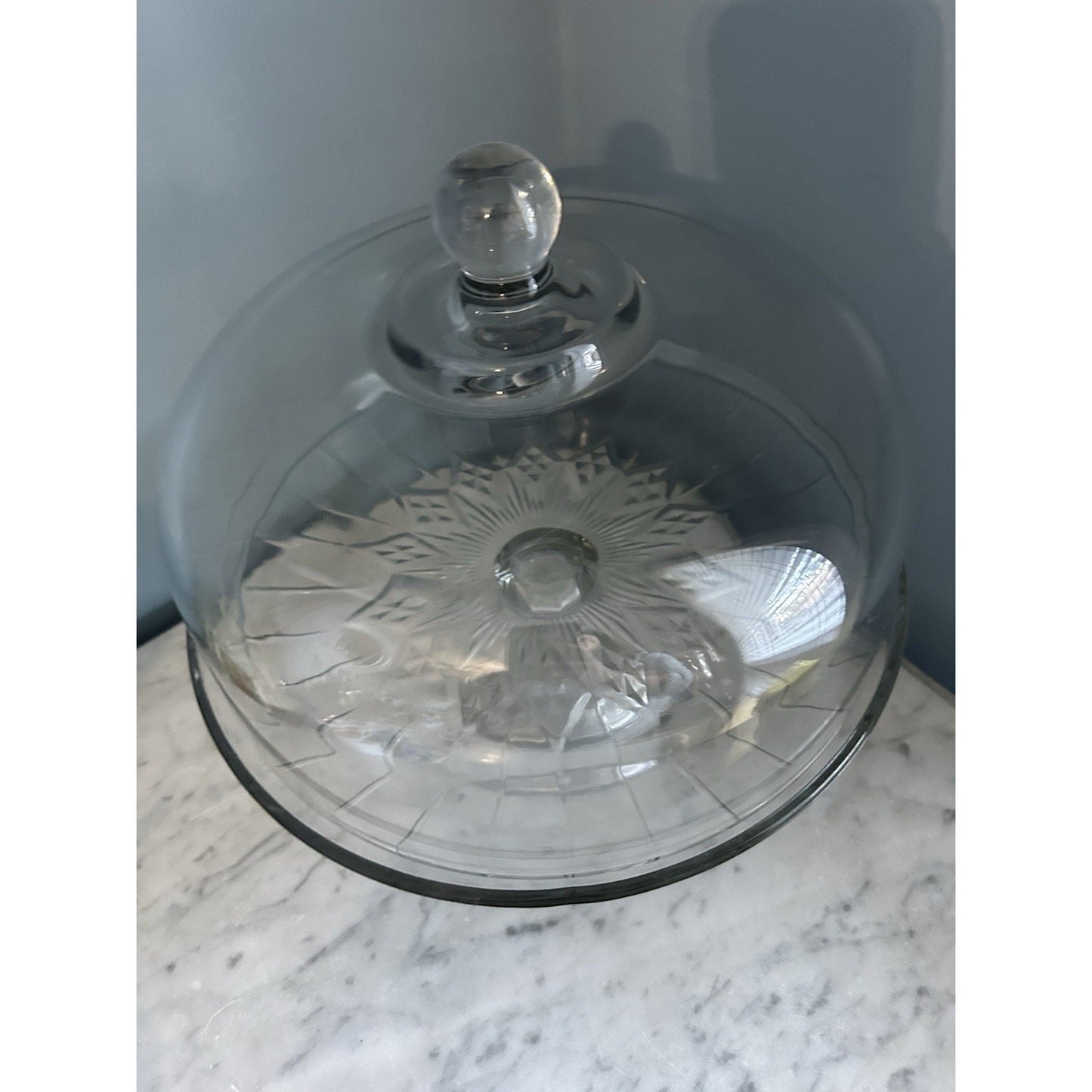 Anchor Hocking Vintage 12” x 12” Canfield 2 Piece Footed Cake Set Clear Glass