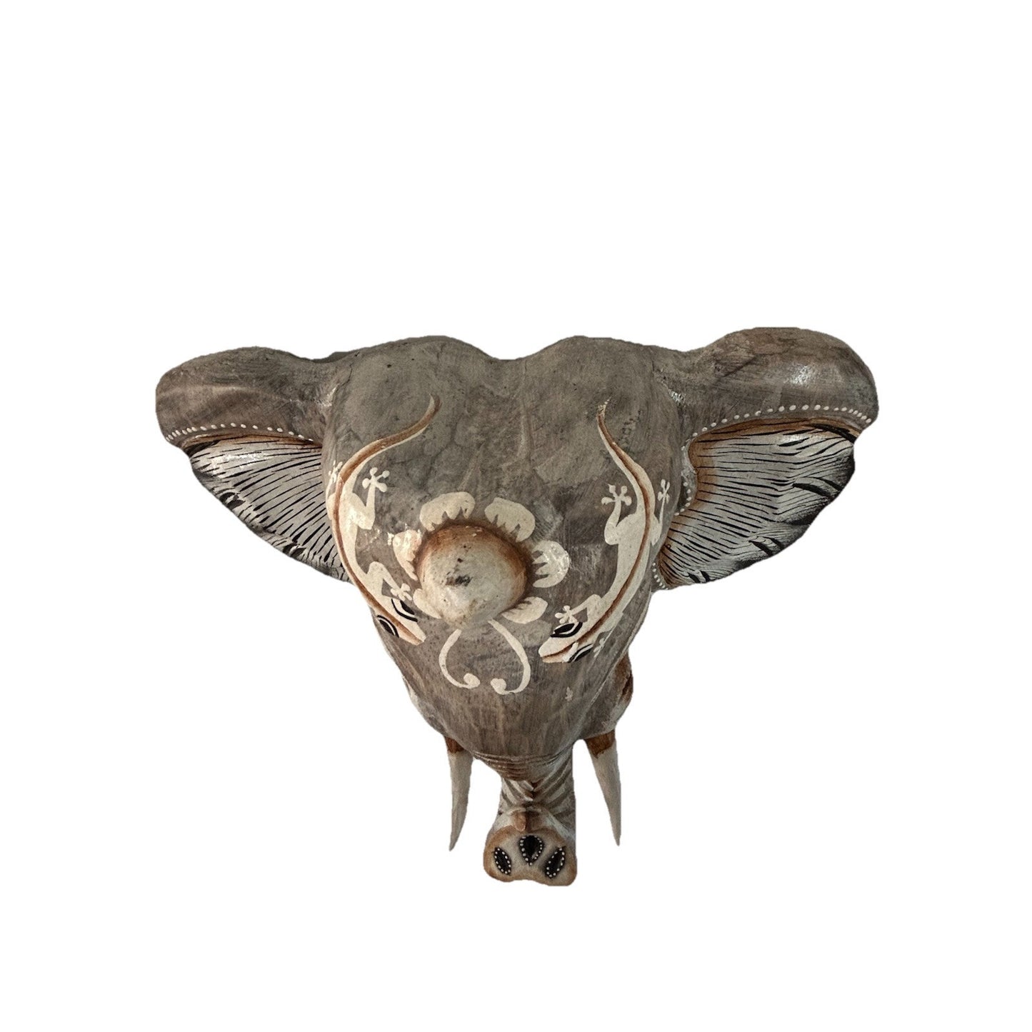 New Hand Carved Wooden Elephant Wall Hanging Costa Rica Jungle Animal Pura Vida