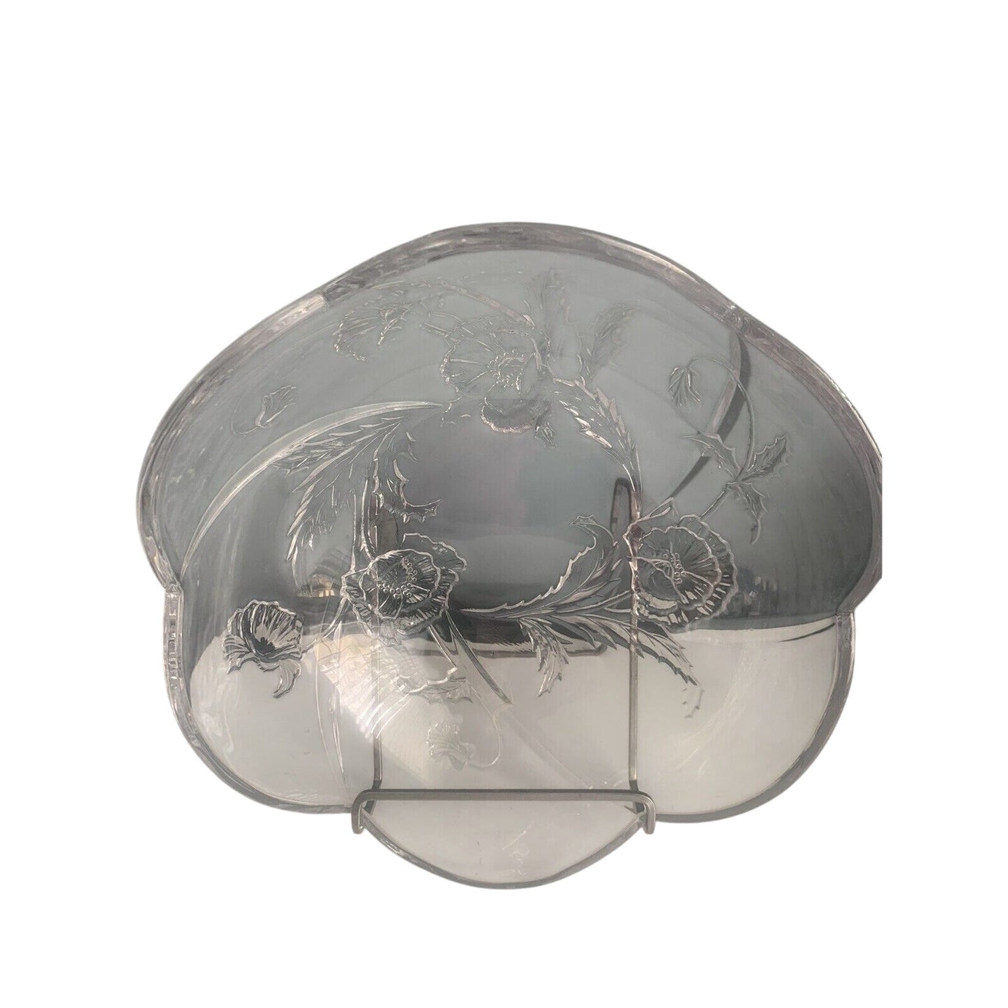 11” Savoir Vivre Sculptured Crystal Bowl California Poppies WY101/259 Cut Glass