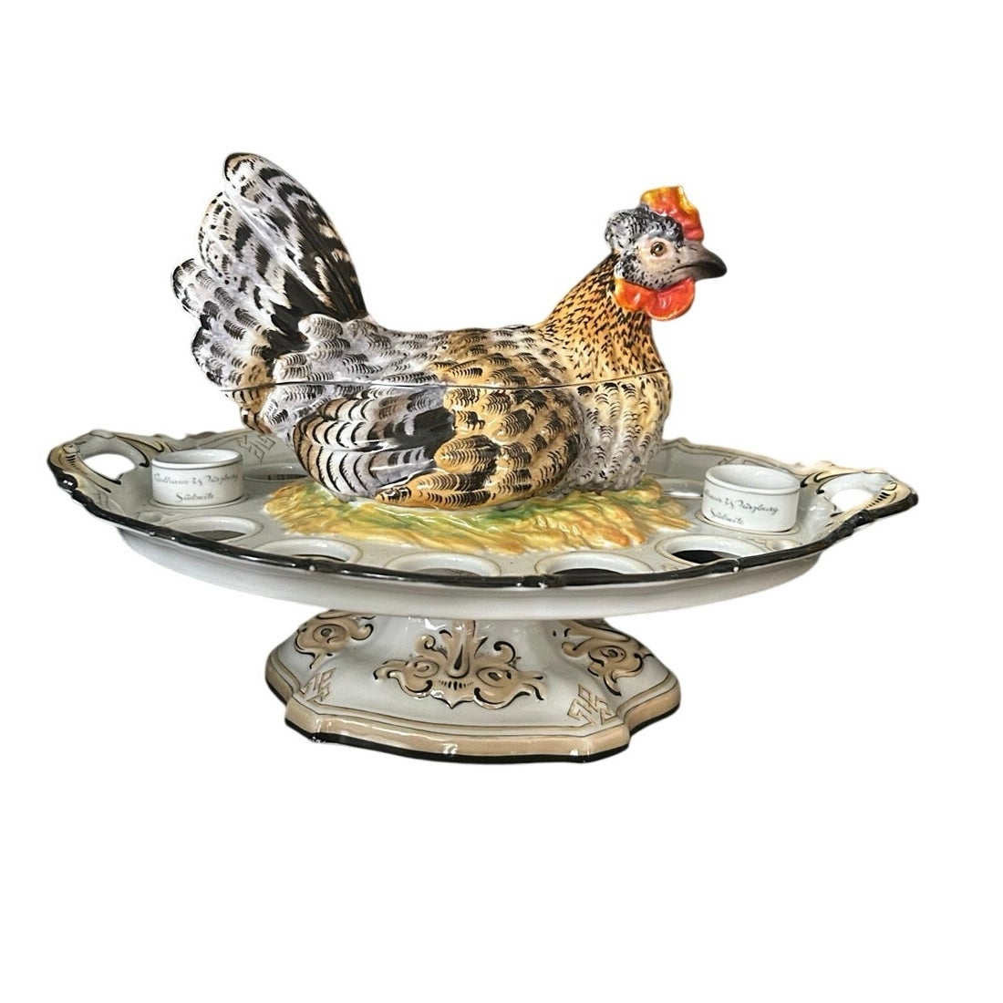 Hen On Nest Antique PORCELAIN TUREEN EGG STAND Hen On Nest HON Germany *READ*