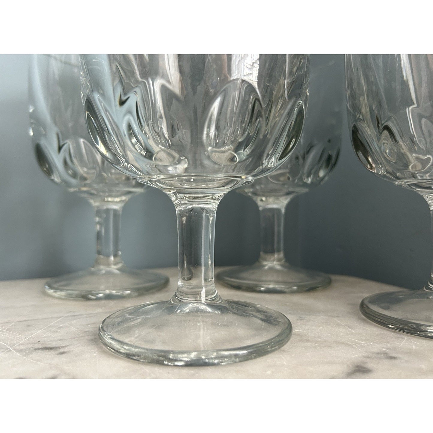 4 Libbey Hoffman House Goblets 5212 Glass 6 1/4” Goblet Discontinued EUC 12 Oz