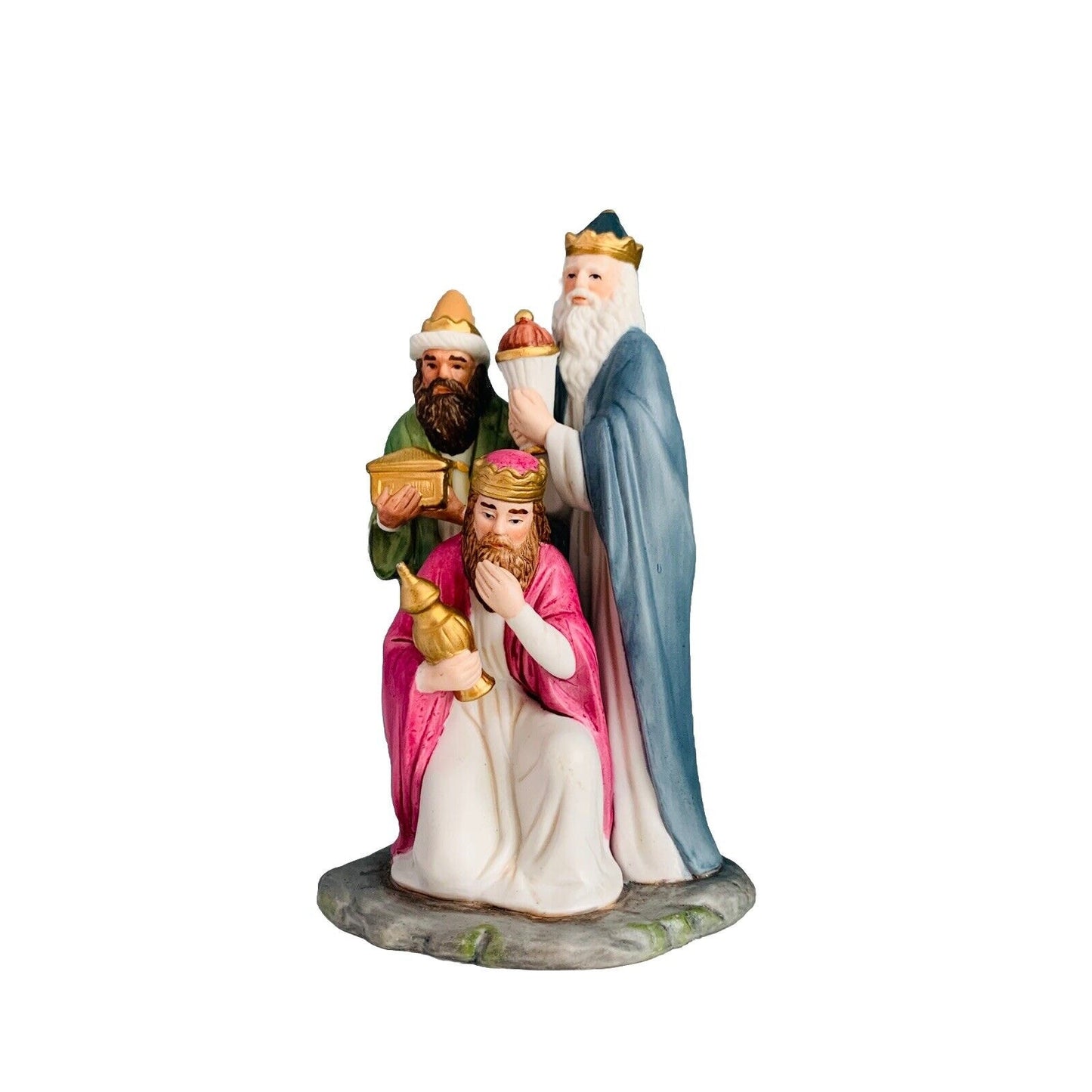 Vintage Nativity 3 Three Wise Men 6 1/2" Figures By HomCo 1995 Christmas