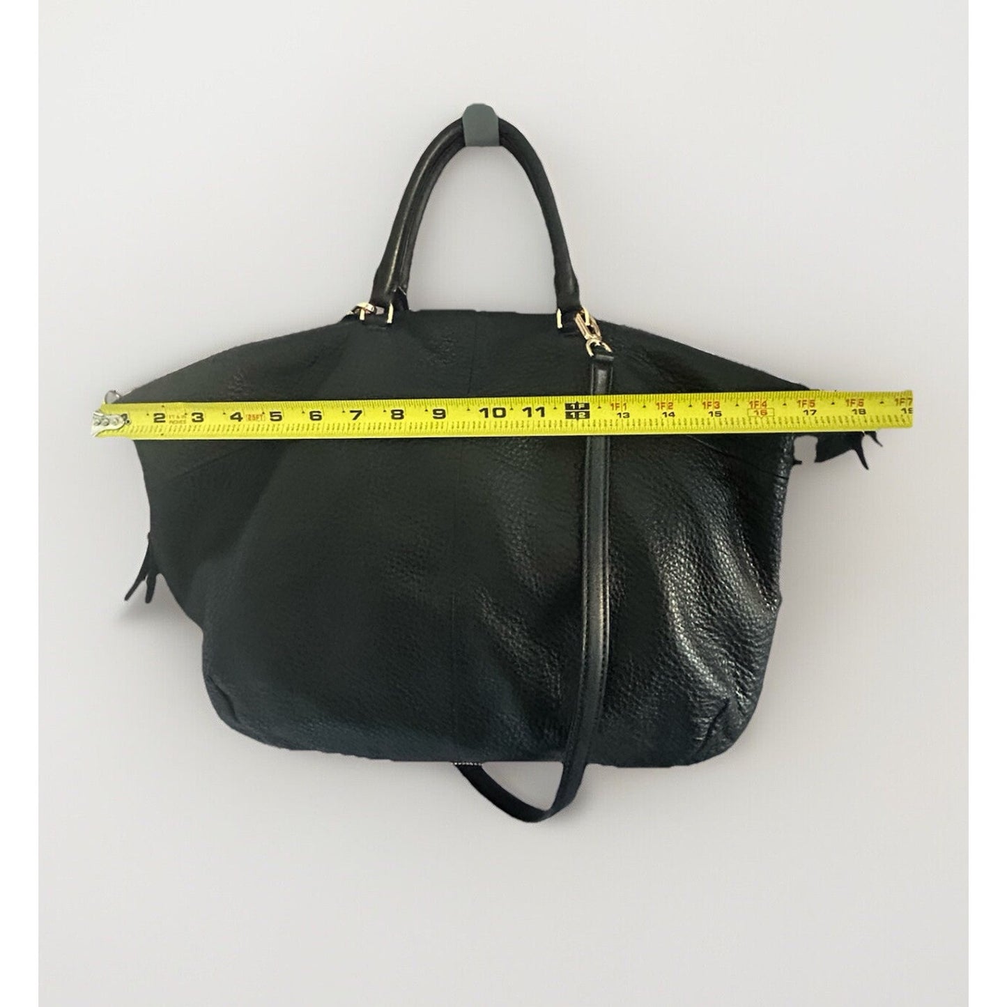 Tory Burch Ivy Slouchy Leather Satchel Bag Large Black Purse Handbag Strap