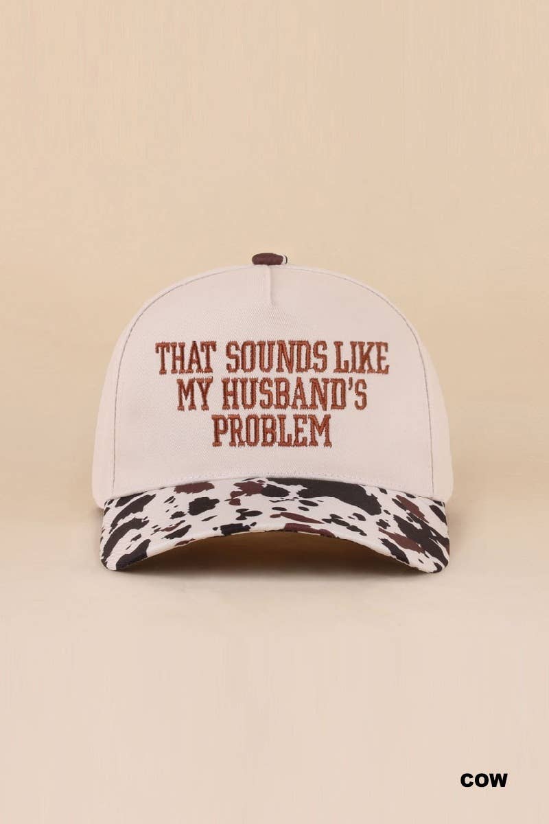 That Sounds Like My Husband's Problem Two Tone Cotton Hat: DK FOREST / 1(ONE SIZE)