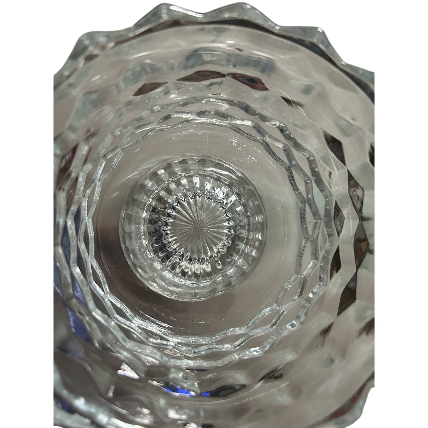 Fostoria American Footed Trifle Bowl 1950’s Cubed Pattern Vintage 6" Compote