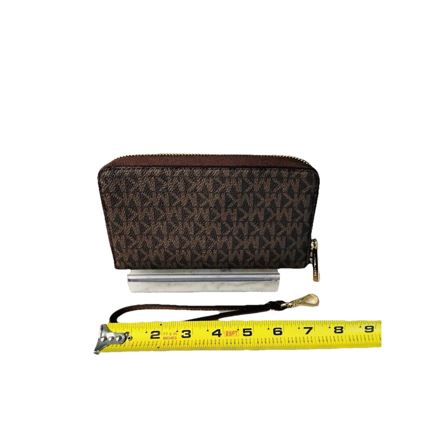 NEW Michael Kors Brown Jet Set Travel Wallet Large Wristlet Phone Case Card Slot