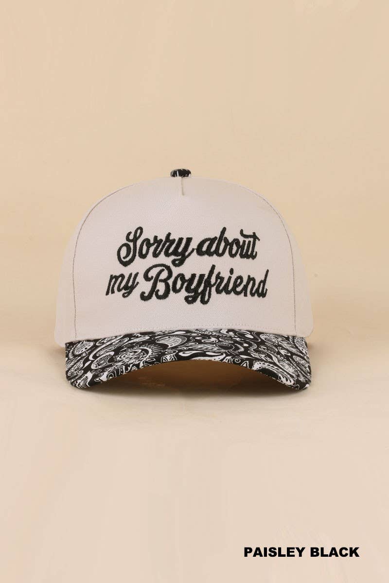 Sorry About My Boyfriend Two Tone Snapback Hat: CAMO / 1(ONE SIZE)