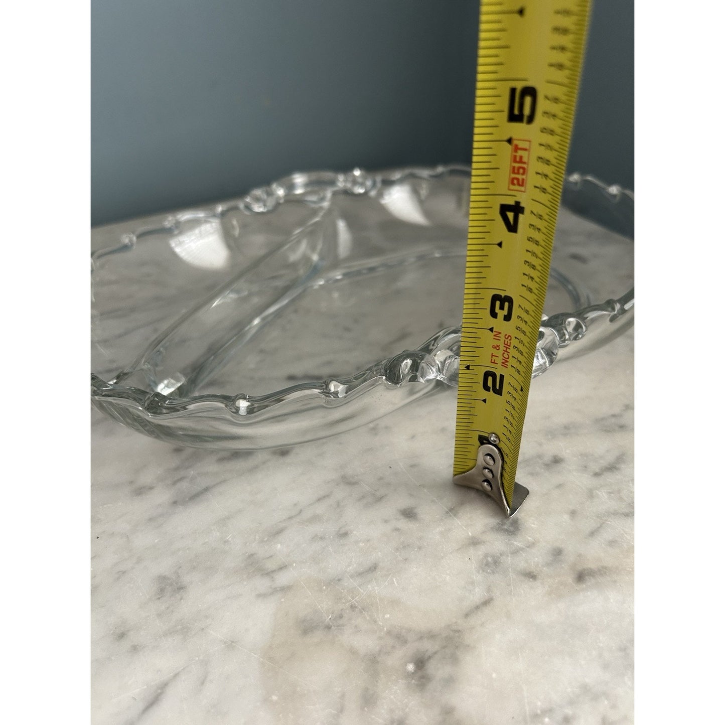 Fostoria Vintage Century Dish 3 Part Divided Handles Glass Serving Relish Nuts