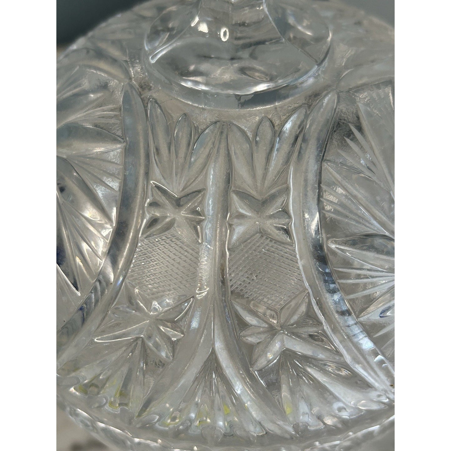 Bohemia Crystal Candy Dish Lidded Vintage Violetta Pinwheel Star of David Clear