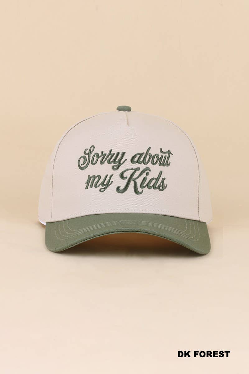 Sorry About My Kids Two Tone Snapback Hat: LEOPARD / 1(ONE SIZE)