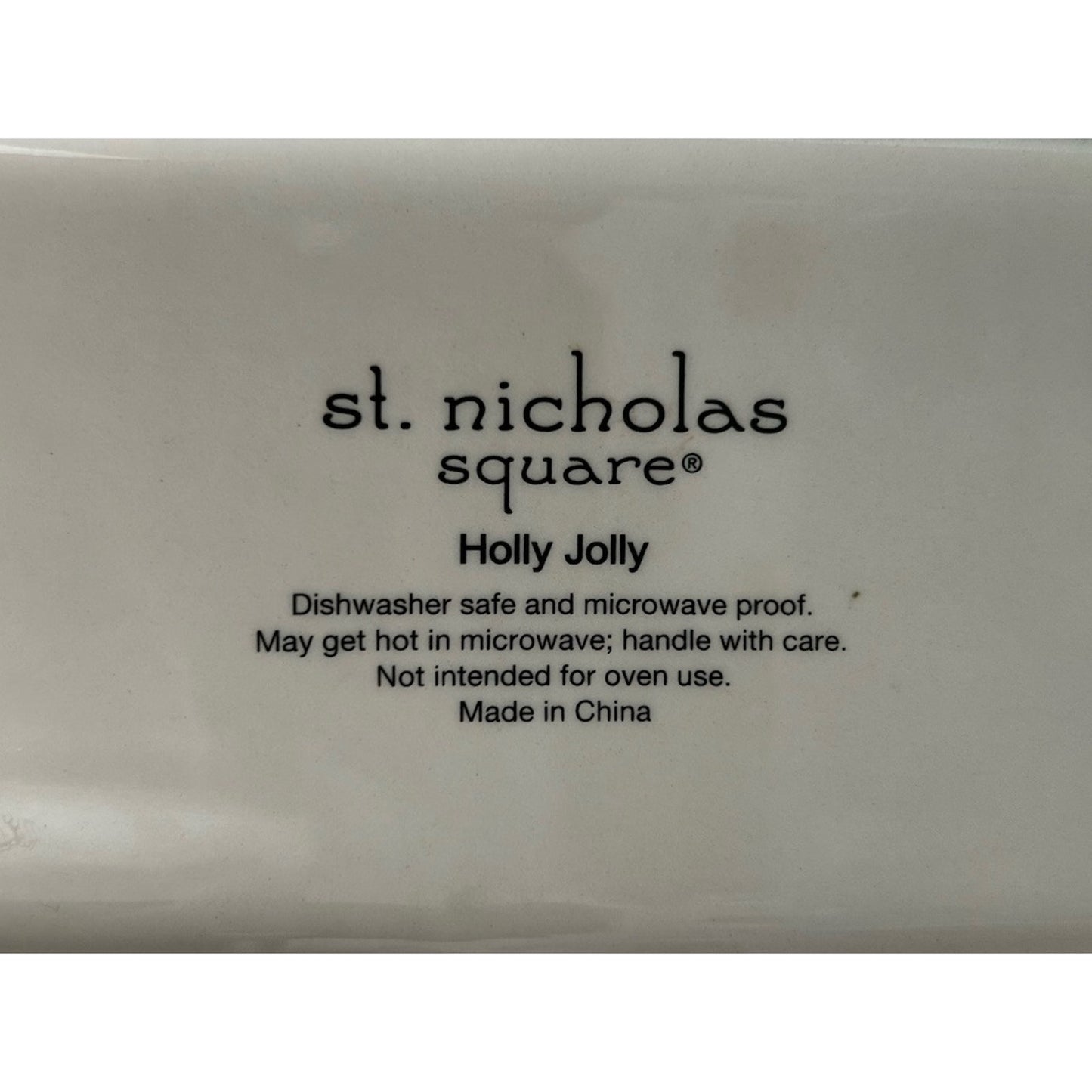 St. Nicholas Square Holly Jolly Serving Tray Happy Holidays Christmas Platter