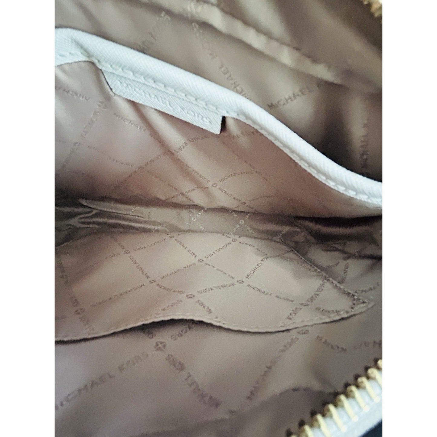 Michael Kors Ginny Leather Crossbody White Embellished Gold Studded Bag New