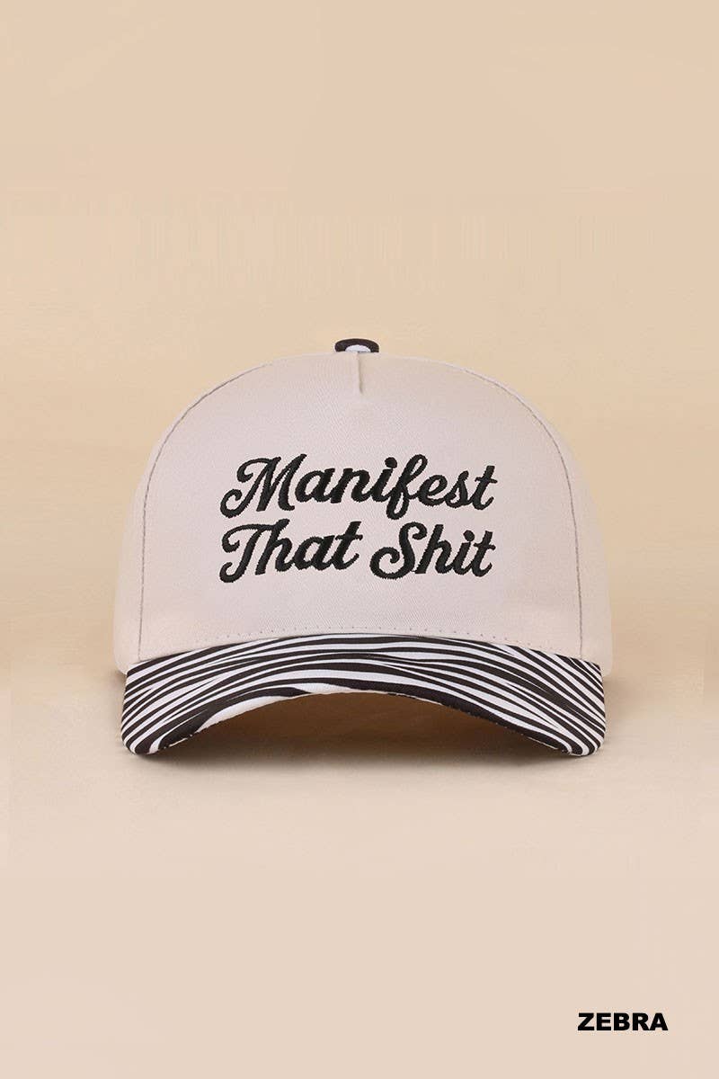 Manifest That Shit Two Tone Snapback Hat: ZEBRA / 1(ONE SIZE)