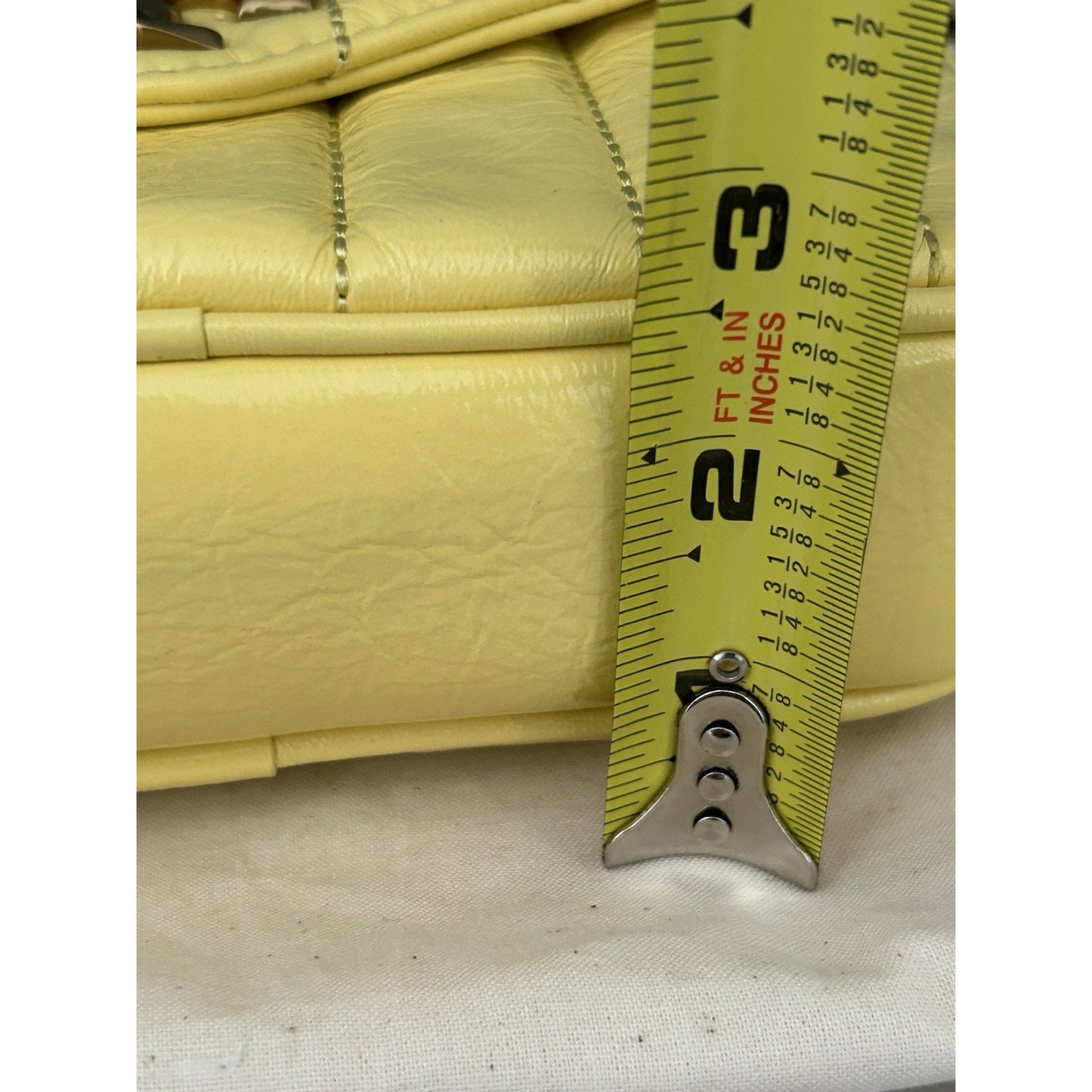 NWT Tory Burch Kira Patent Camera Bag Lemon Yellow 142808 Puffy Crossbody Mini