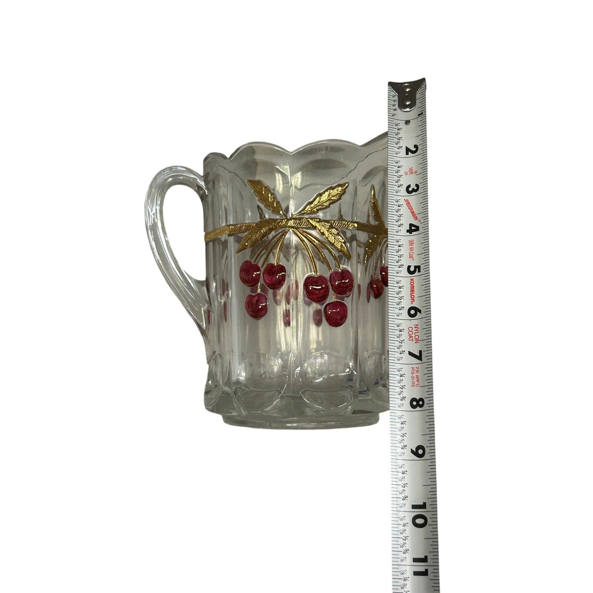 Mosser Cherry Thumbprint Pitcher Mint Condition Manganese Glow 52 oz 9” Vintage