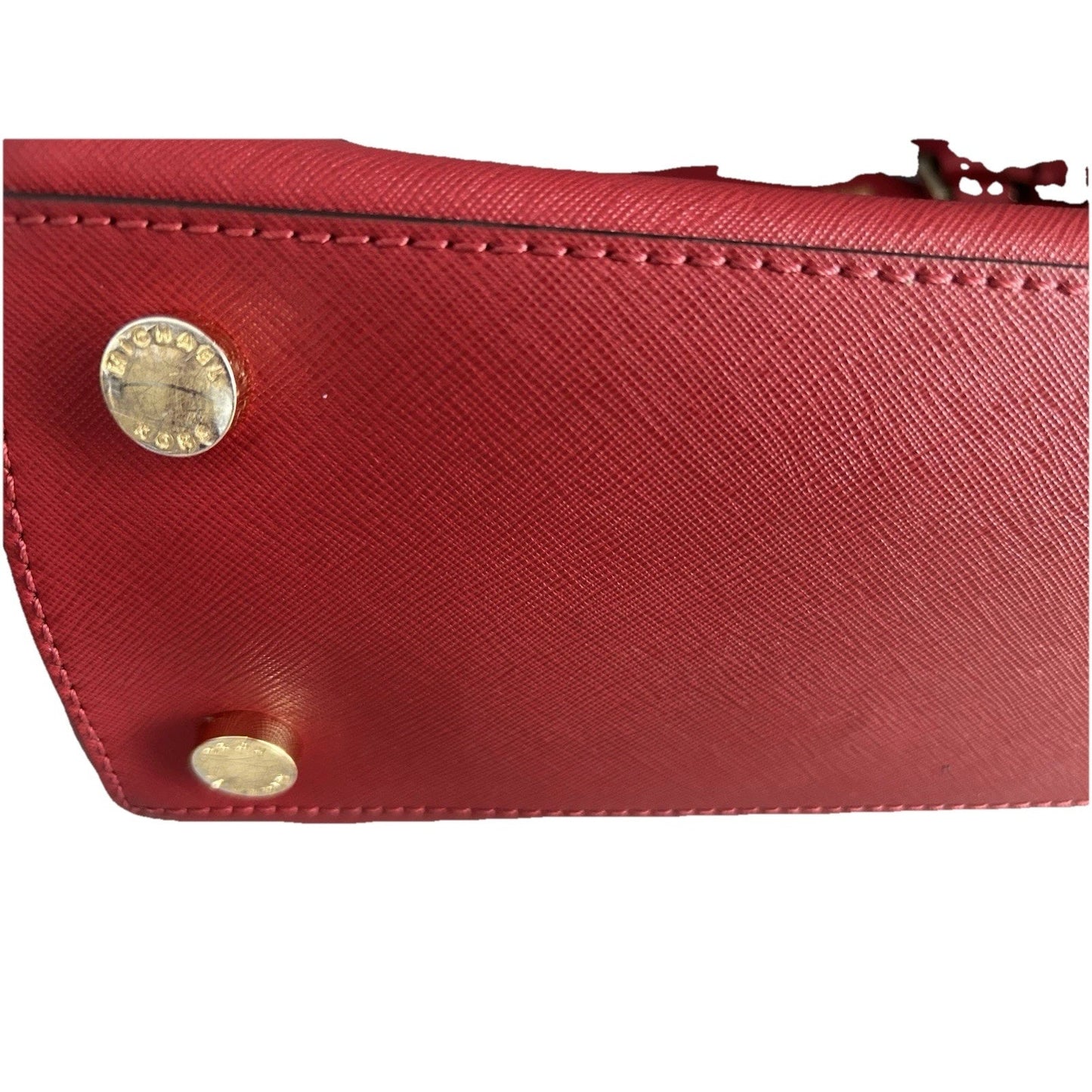 Michael Kors Sutton Red Satchel Saffiano Leather Structured Crossbody Bag MK 328