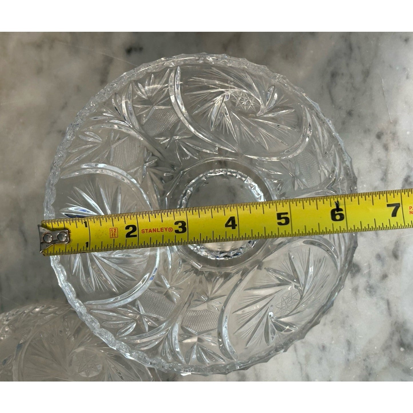 Bohemia Crystal Candy Dish Lidded Vintage Violetta Pinwheel Star of David Clear