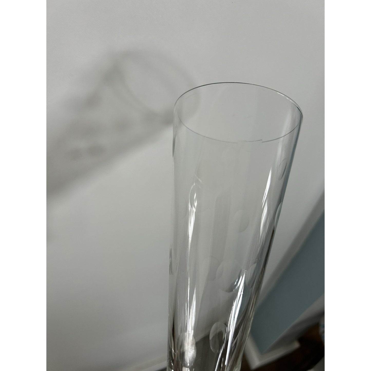 6 Hazel Arts Vintage Etched Polka Dot Champagne Glasses Pilsner Glass Coin