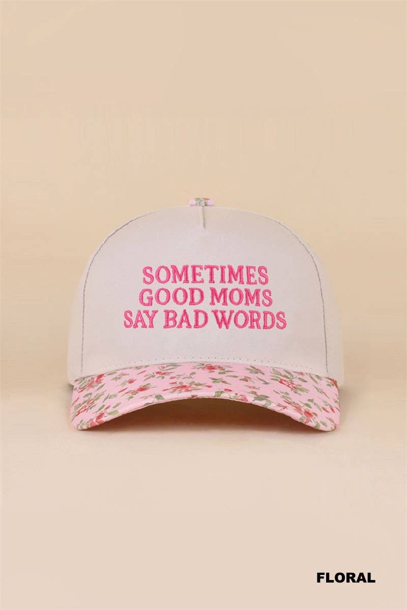 Sometimes Good Mom Say Bad Words Two Tone Snapback Hat: LEOPARD / 1(ONE SIZE)