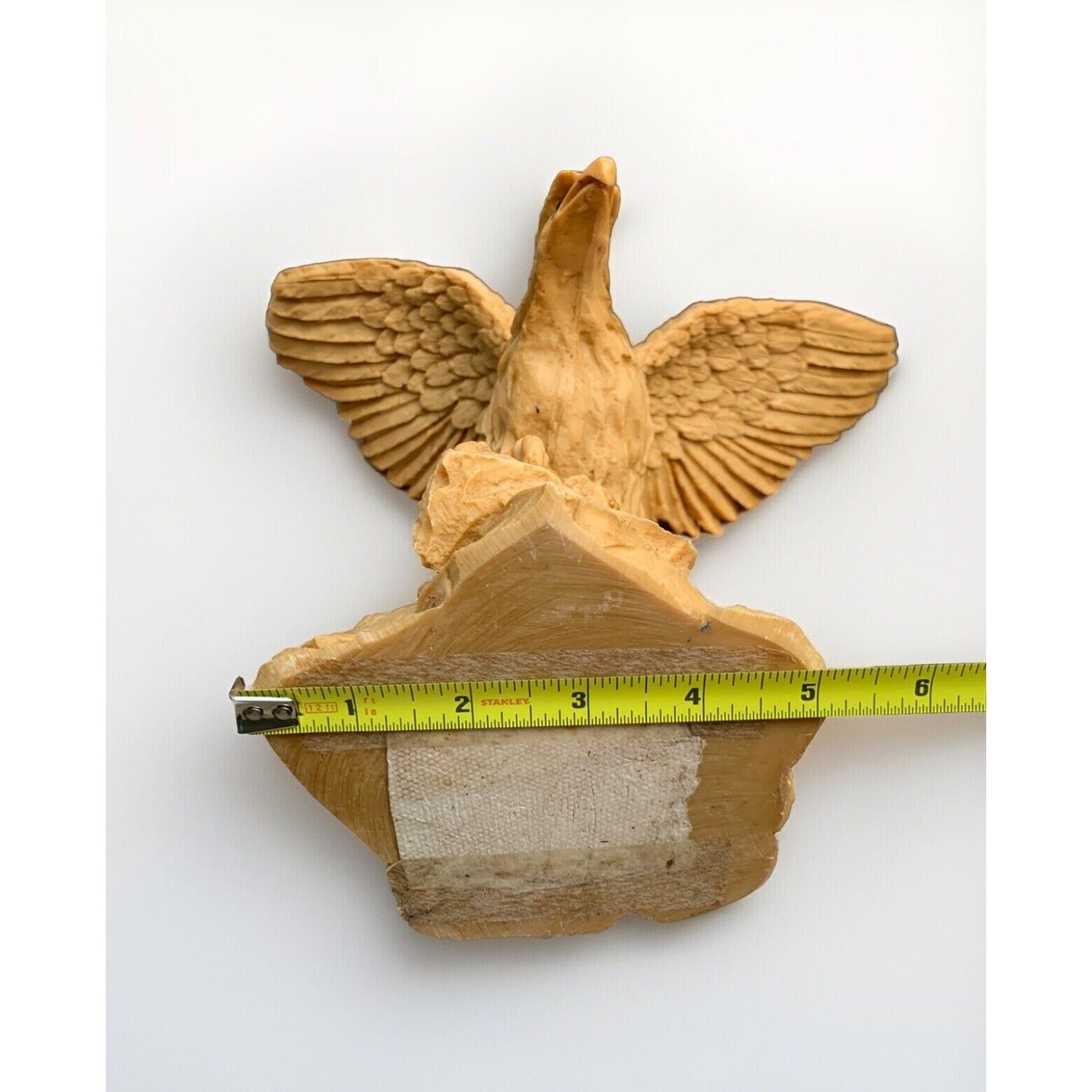 Vintage Eagle Sculpture Statue 12”H 13” Wing Span Red Eyes Soaring Mexico