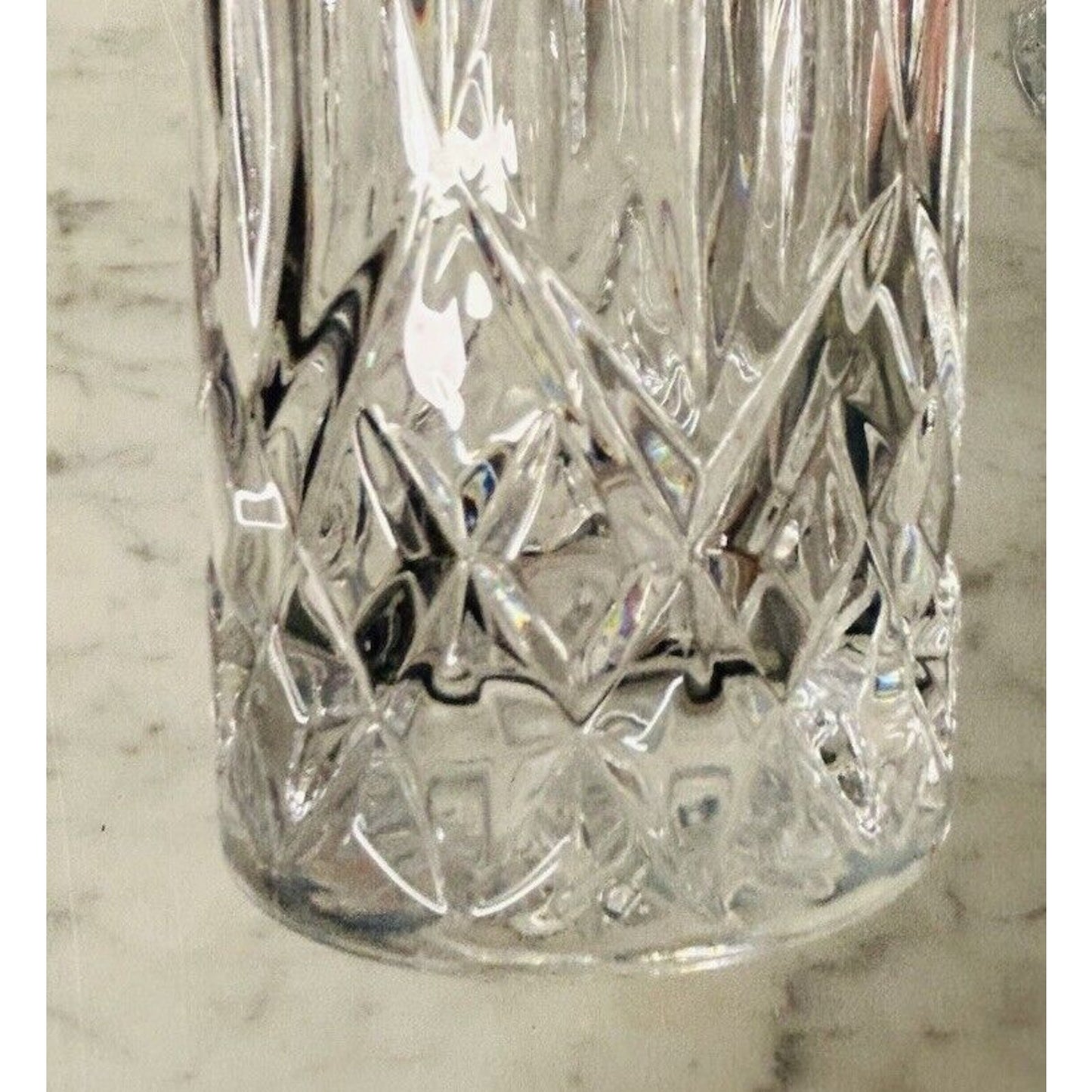 4 Royal Crystal High Ball Glasses Diamond Cut Pattern Height 5 7/8 inch Vintage