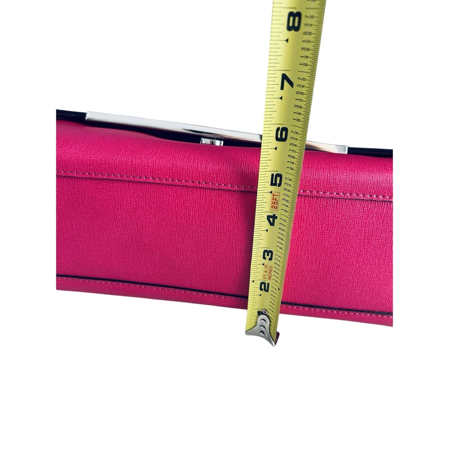 Gianni Chiarini Dua Handbag Hot Pink Leather One Handle Bag Italy Metallic