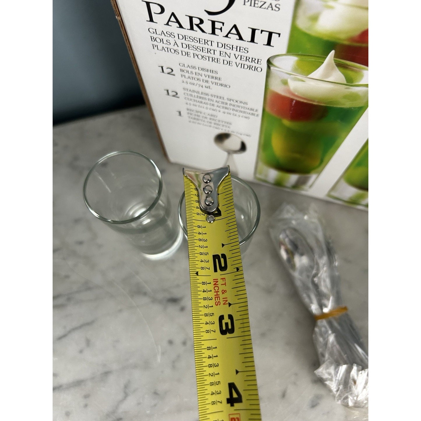 New Libbey Just Desserts Parfait Glass Dishes Spoons 25 Pieces Recipe Card NIB