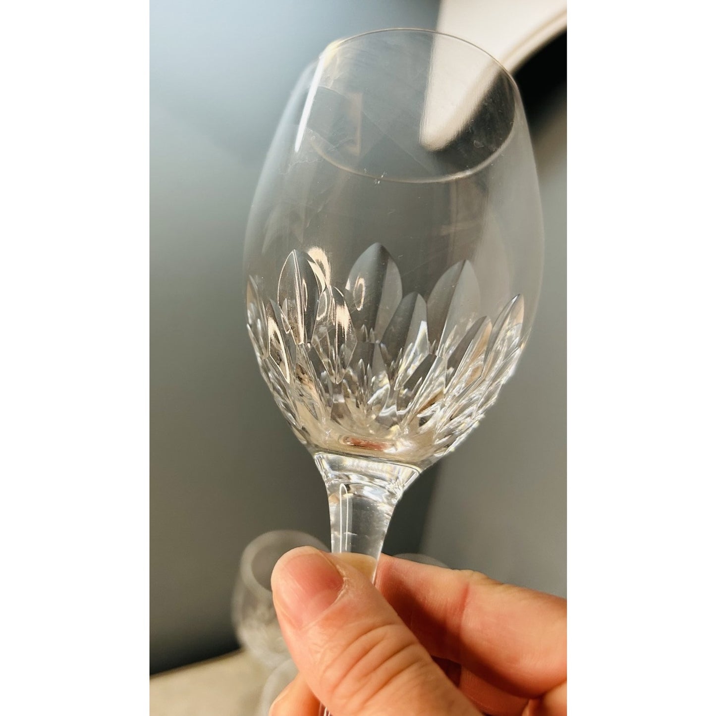 6 Cristal D’Arques-Durand Capella Crystal 8” Wine Glasses Water Goblets Vintage