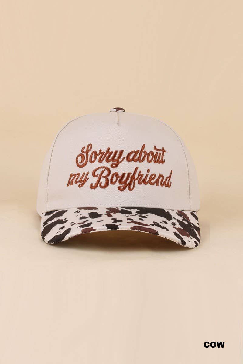 Sorry About My Boyfriend Two Tone Snapback Hat: LEOPARD / 1(ONE SIZE)